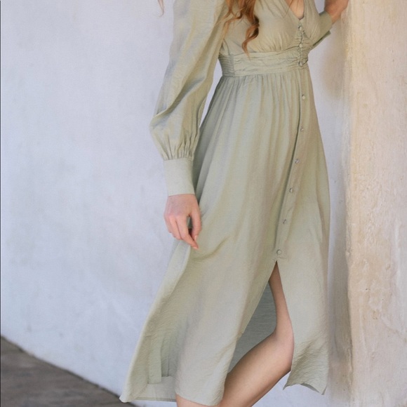 New Gabriella Button Midi Dress in Mint - Picture 9 of 10